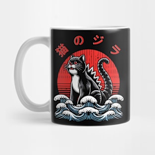 Catzilla Cat Japanese Art Funny Cat Mug